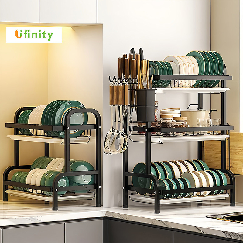 Lifinity Kệ Chén Bát 2 Tầng - Khay Hứng Nước Đa Năng Thoát Nước Siêu Nhanh, Chống Đọng Nước Hiệu Quả