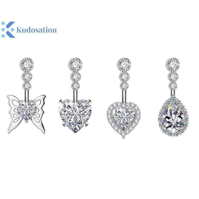 Kudosation Thời Trang Trái Tim Bụng Nút Nhẫn Thép Không Gỉ Tòn Tòn Rốn Xuyên Barbell Dành Cho Nữ Cô Gái Gợi Cảm Cơ Thể Xuyên Trang Sức