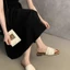 phong cách Hàn Quốc Dép sandal nữ đế mềm quai ngang đi biển mẫu hot