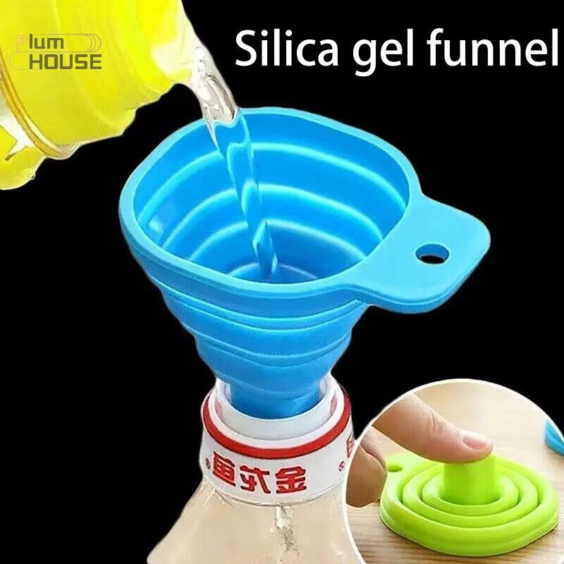 PlumHOUSE 1/3 Phễu silicon có thể gập lại, di động cho nhiên liệu/bia/dầu, dụng cụ nhà bếp VN