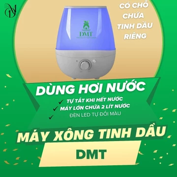 Máy khuếch tán tinh dầu, máy xông tinh dầu tạo ẩm bình nước lớn 2 lít DMT - chỗ chứa tinh dầu riêng