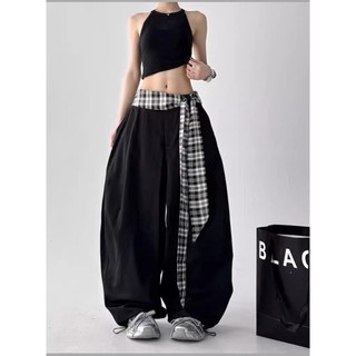 GKSSS Scimitar Quần hàng ngày đường phố premium dáng rộng kẻ sọc dây buộc, phù hợp cả nam và nữ