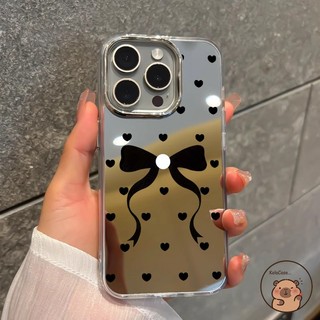 Dành Cho Tecno Camon 40 Premier 30 30S 20 19 17 Pro 12 POP 10 10C 9 8 7 5 LTE Pro 3 Pova 6 Neo Vỏ Điện Thoại Gương Nơ Nơ Thắt Nơ Tình Yêu Trái Tim Yêu Thương Vỏ Mềm Dễ Thương Ốp Lưng Bìa