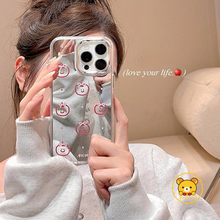 Ốp Gương Họa Tiết Apple Cho OPPO A60 A58 A58X A97 A95 A93S A92 A78 A77 A77S A74 A73 A72 A57 A56S A56 A55 A55S A54 A53S A53 A52 A16 Ốp lưng Hoạt Hình Dễ Thương Chống Rơi