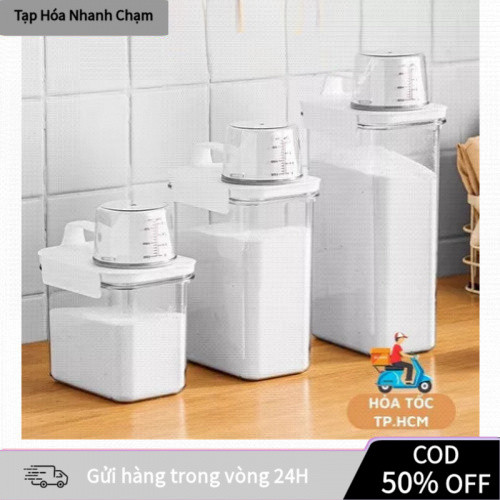 【48h】【COD】hộp đựng gạo Hộp đựng ngũ cốc, Thùng đựng gạo kín khí bằng nhựa, Nhà bếp & Ăn uống trong suốt di động có cốc đ