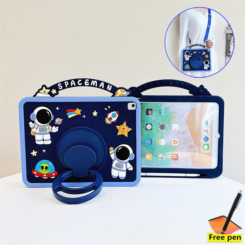 Ốp Lưng Cho iPad 11th A16 2025 iPad Air 11 "2024 M2 / 2025 M3 Mini6 7 8.3 ” 2024 ipad 10.2" 7 8 9th 10th 10.9 ipad 5 6 9.7 "2018 2019 air12345 Silicone 360° Vỏ dây đeo máy tính bảng cầm tay