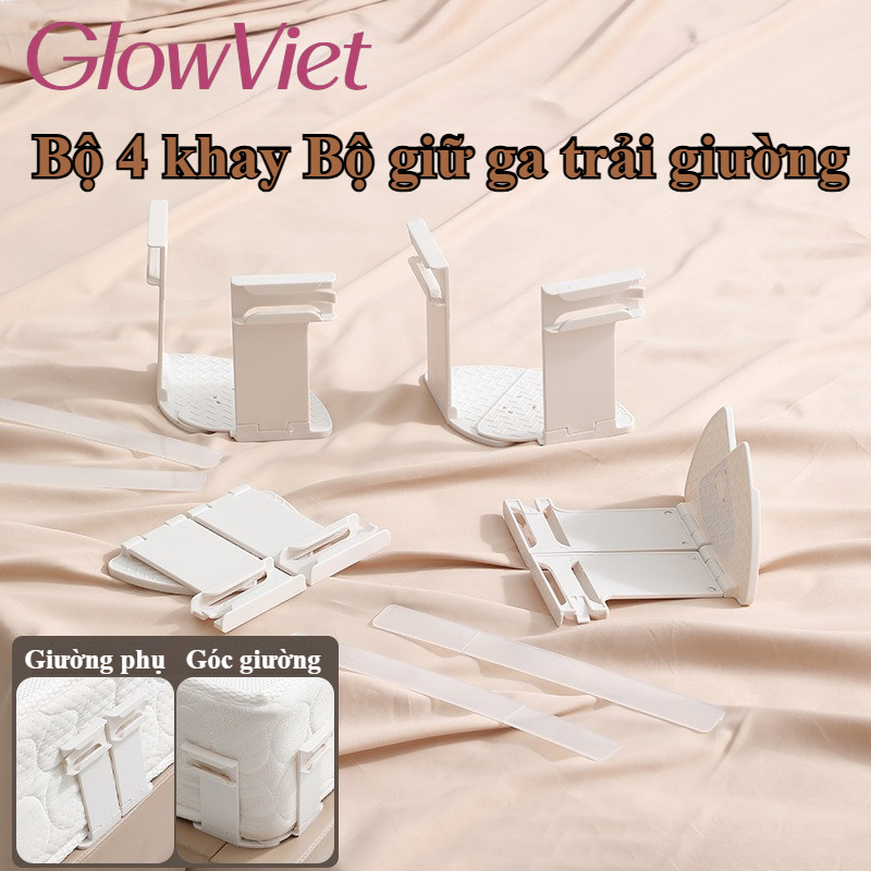 Kẹp Ga Giường Điều Chỉnh Đa Năng - Bộ 4, chống tuột 100%, Vật liệu bền