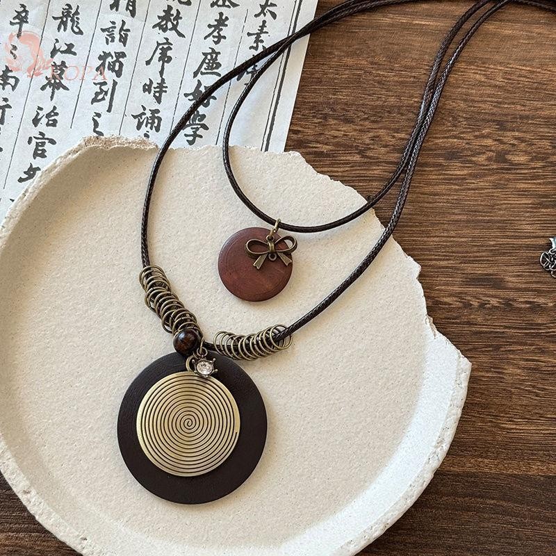 KOPA Vintage Boho Vòng Cổ Kim Loại Dành Cho Nữ Cổ Dài Dây Xích Mặt Dây Chuyền Handmade Trang Sức VN