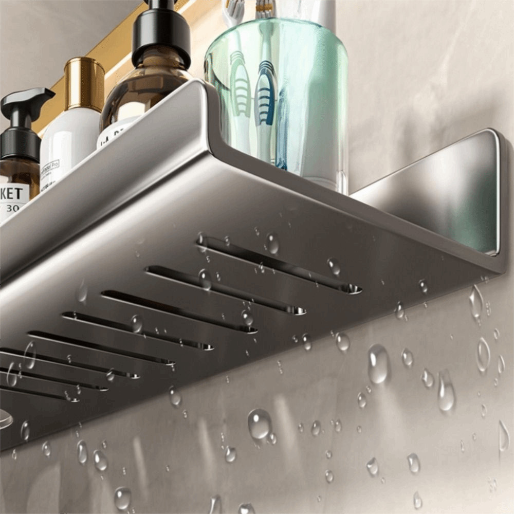Dụng cụ sắp xếp vòi AWNGD, Kệ lưu trữ cốc hút treo tường không đục lỗ, Giá phòng tắm chống nước tiết kiệm không gian Mặt trước gương