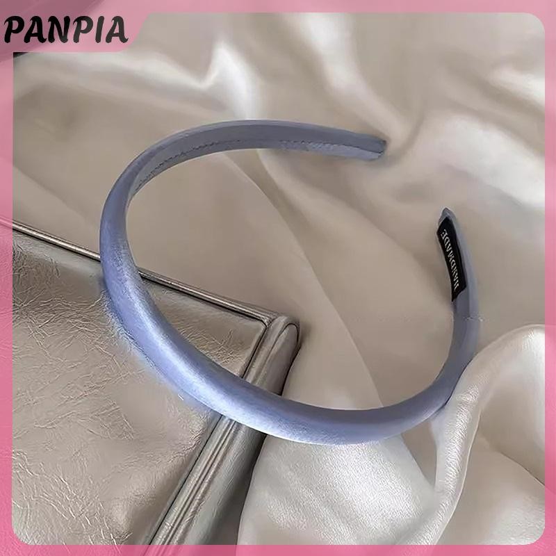 PANPIA-Vintage Màu Kem Băng Đô Quấn Tóc Lụa Satin Mũ Đội Đầu Cho Nữ Bé Gái Thời Trang Tóc Vòng Đầu Phụ Kiện Tóc