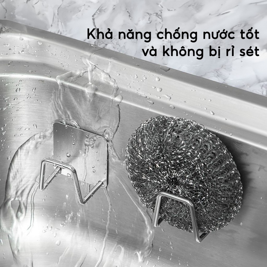 Móc Treo Miếng Rửa Chén Inox Móc Dán Tường Treo Đồ Chữ A Để Vung Thớt Dụng Cụ Bếp