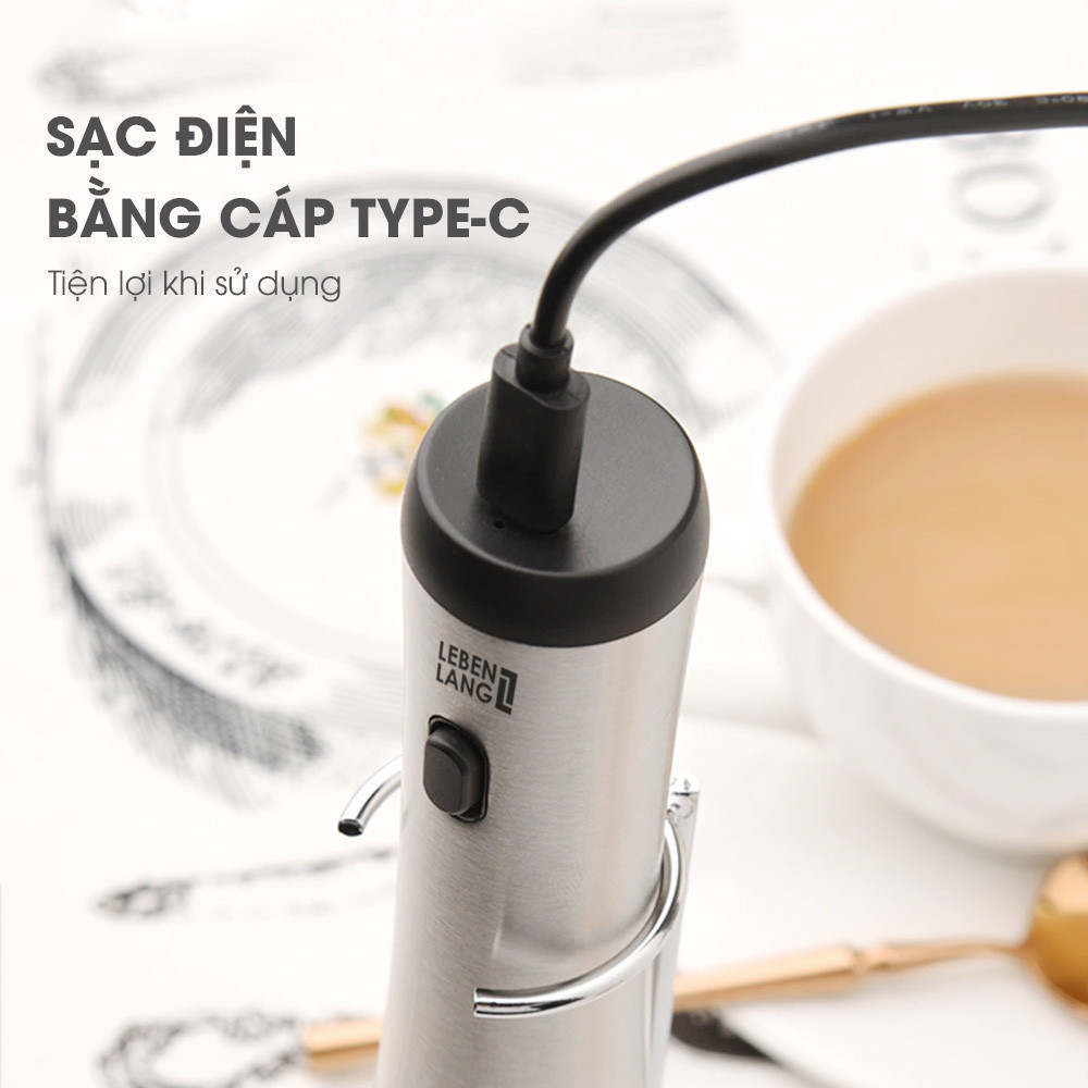 Máy đánh bọt cafe cầm tay (có/không giá đỡ): Điện cấp thực phẩm, 10s xong bọt – Dùng siêu tiện!