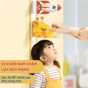 Thước Đo Chiều Cao Cho Bé Dán Tường, Thước Dây Dán Tường Đầu Đo 3D Hút Nam Châm Nhiều Mẫu
