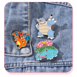 4 Cái / bộ Hoạt Hình Pokemon Huy Hiệu Pokemon Charizard Và Mũi Tên Nước Rùa Trâm Cài Dễ Thương Giáng Sinh