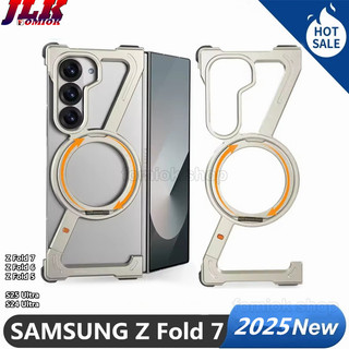 ốp lưng galaxy z fold 7 Kim Loại Cho Samsung Z Fold 6 5 S25 S24 Ultra Ốp Lưng Điện Thoại 360°Vỏ bảo vệ chống rơi bằng kim loại có thể xoay được