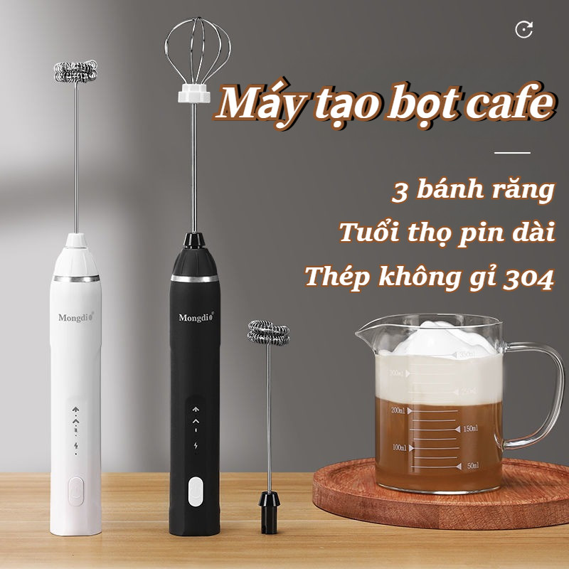 Máy tạo bọt cafe,Máy Đánh Trứng,Đầu inox chất lượng cao,3 Tốc Độ Loại Sạc Điện USB