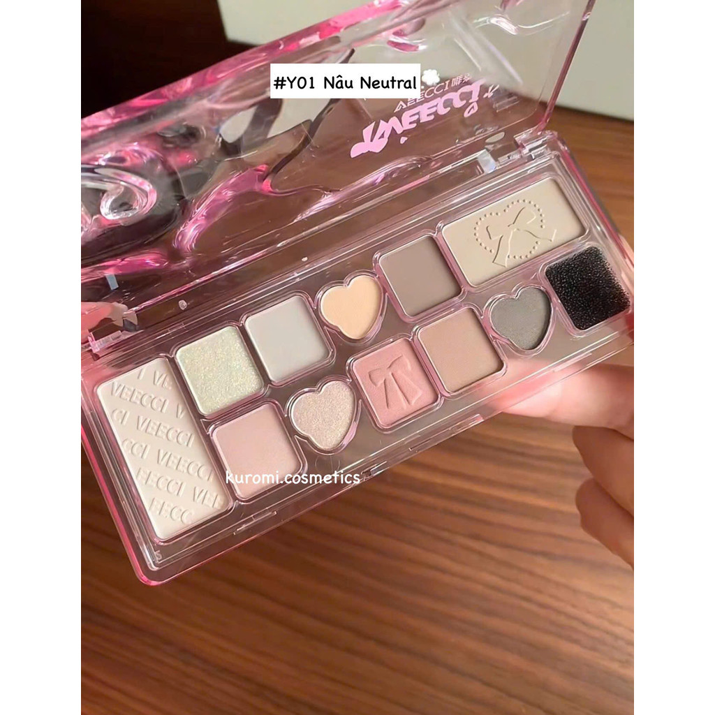 Bảng Phấn Mắt VEECCI 11 Ô Ballet Trái Tim Chất Phấn Mịn, Bám Màu Lâu Trôi 9.3g