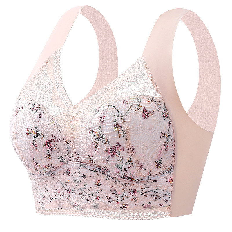Lưng ren mỏng, áo vest quấn ngực, cốc cố định không dây, ngực lớn, ngực nhỏ, áo ngực vest liền mạch