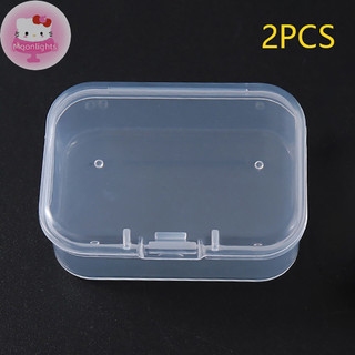 Moonlights 2 Chiếc Trong Suốt Hộp Bảo Quản Vuông Vật Dụng Nhỏ Hộp Đóng Gói Trang Sức Hạt Hộp Đựng Đồ Lặt Lặt Lặt Lặt Sắp Xếp Dụng Cụ Câu Cá EN