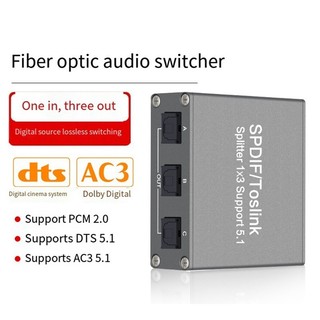 👑Bộ chia âm thanh quang kỹ thuật số SPDIF TOSLINK Cáp quang Âm thanh 1X3 Bộ chia 1 trong 3 Hỗ trợ bộ chia 5.1