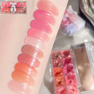 FLORTTE Bảng son bóng mười màu dưỡng ẩm môi