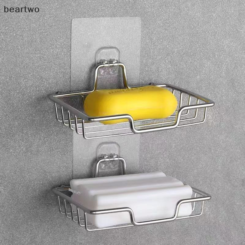 < Beartwo > Giá đựng xà phòng chất lượng cao Giá đỡ xà phòng treo tường Xà phòng bằng thép không gỉ Đĩa xốp Phụ kiện phòng tắm Đĩa xà phòng Tự dính Đẹp