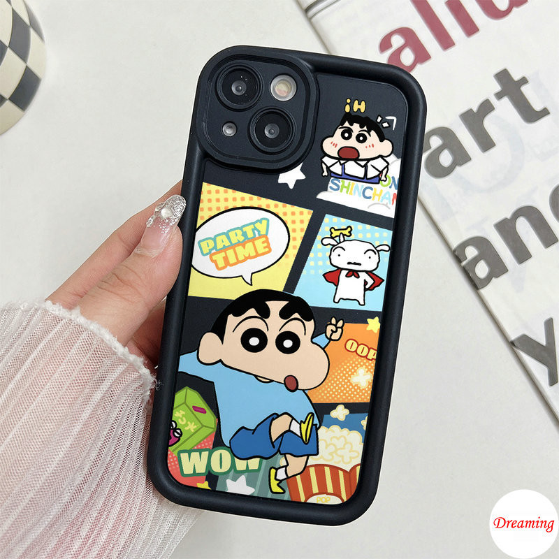 Ốp Lưng Cho Samsung Galaxy S25 S24 S23 S22 S21 S20 Plus Ultra FE M55 M54 M51 A56 A55 A54 A53 A52 A51 A50 A73 A72 A71 Chống Rơi Thiên Thần Thiết Kế Mắt Motif Dễ Thương Shinchan Đảng Thời Gian