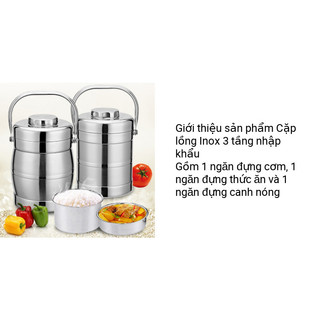 Camen giữ nhiệt 3 ngăn công nghệ Hàn Quốc. HỘP CƠM GIỮ NHIỆT 3 NGĂN - HỘP ĐỰNG CƠM 1L3
