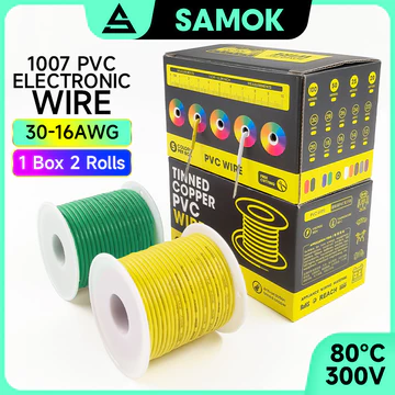 2 Cuộn 2 Màu / Đóng Hộp 1007 Dây Điện Tử PVC 30-16 AWG Dây Đồng Đóng Hộp Dây OK Dây Hàng Không Dây Bay Cho Bảng Mạch Dây Kết Nối Đèn LED