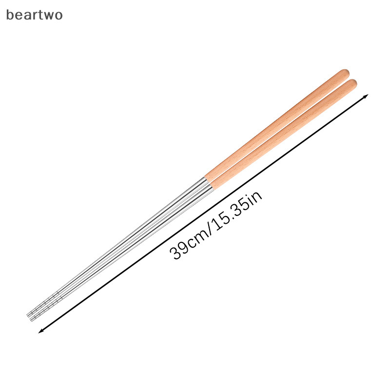 < Beartwo > Đũa Inox Dài Đũa Nấu Mì Chiên Sâu Lẩu Trung Quốc Đũa Kim Loại Có Thể Tái Sử Dụng Bộ Đồ Ăn Đẹp