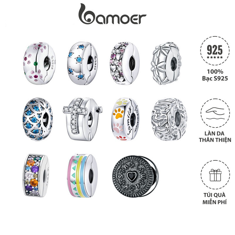 Hạt xỏ BAMOER bằng bạc 925 4.5mm làm trang sức thời trang