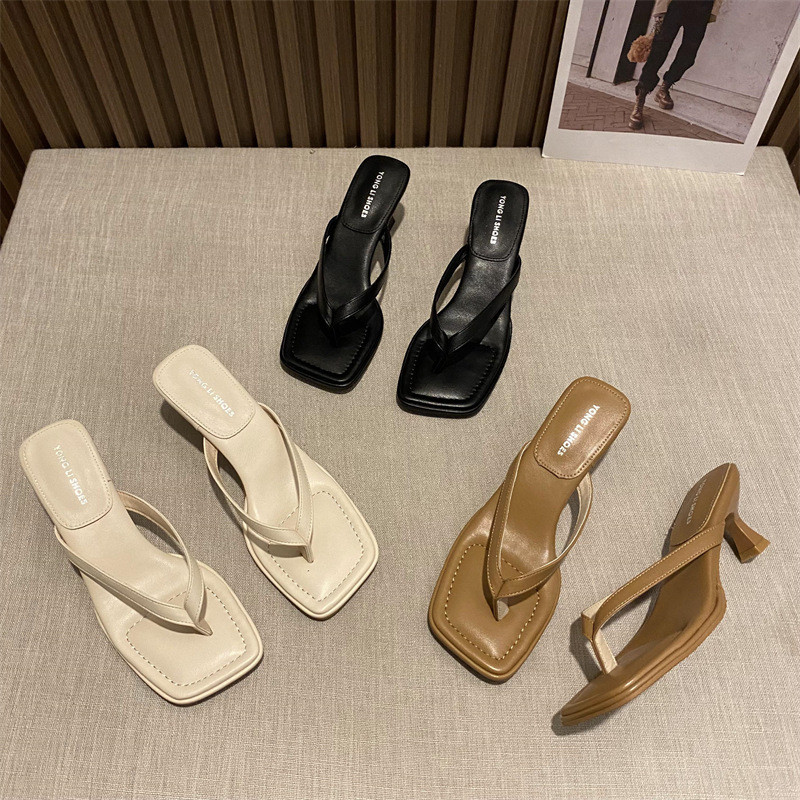 Dép xỏ ngón cao gót bán trượt Dép xỏ ngón giữa gót