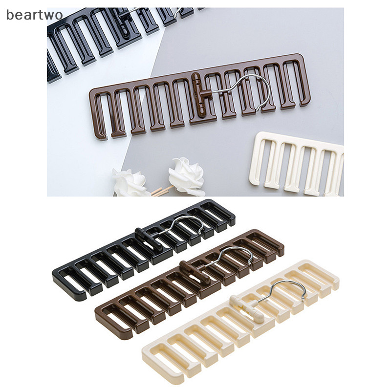 < Beartwo > Móc treo dây buộc Tủ quần áo Thắt lưng Khăn treo tổ chức Xoay 10 khe cắm thẻ Giá đỡ móc phòng ngủ Vật dụng nhà đẹp