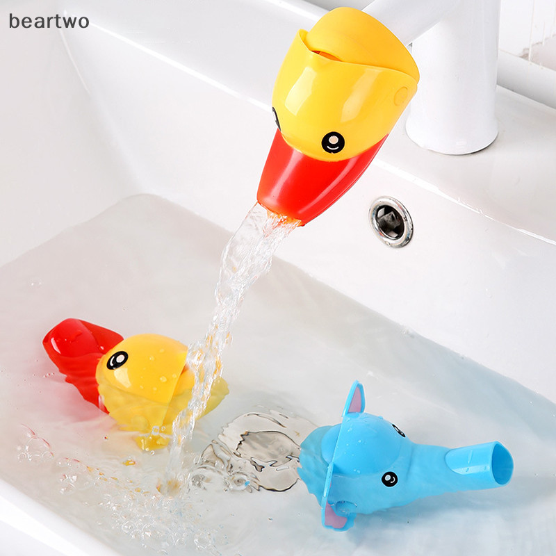 < Beartwo > Vòi rửa tay cho trẻ em Bộ mở rộng vòi mở rộng vịt Hoạt hình cho bé Tay mở rộng Máy bắn súng nước đẹp