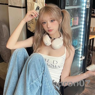Nữ Spaghetti Dây Đeo Camisole In Chữ Thập Lưng Slim Fit Không Tay Muỗng Cổ Áo