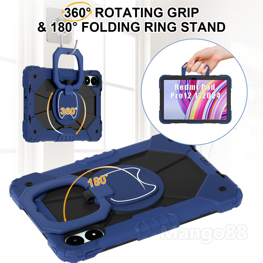 Ốp Lưng Cho Redmi Pad Pro 12.1 2024 Xiaomi Poco Pad 12.1inch Máy Tính Bảng Trẻ Em Dây An Toàn Trẻ Em Vỏ Chống Sốc Phụ Kiện An Toàn Cầm Tay Bảo Vệ