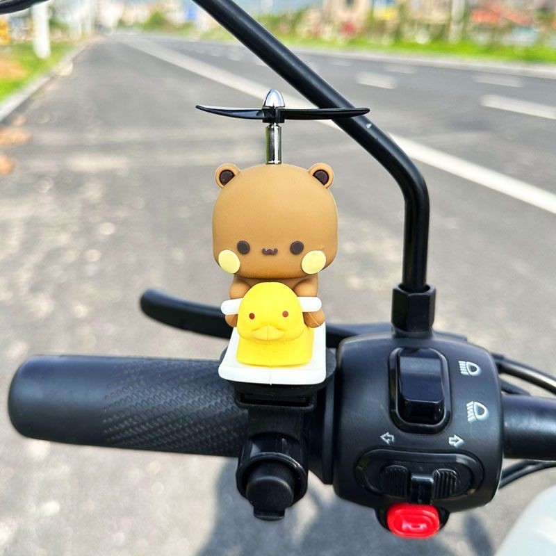Một hoặc hai đồ trang trí ô tô, đồ trang trí xe máy, xe điện, vải đường bộ, phụ kiện nhỏ, vịt vàng nhỏ, Xe Đạp Dễ Thương