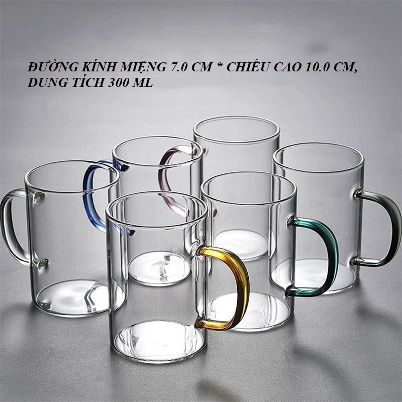 Ly Cốc Thủy Tinh Dùng Uống Trà, Nước Pha Các Loại Đồ Uống Dung Tích 300 ml
