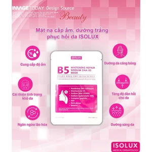 20 miếng Mặt nạ B5 ISOLUX Whitening repair sodium DNA B5 mask 25ml hạn 2029 dưỡng trắng giảm thâm điều tiết dầu IS58