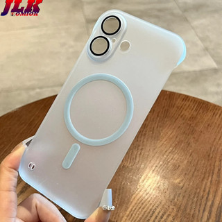 [Jlk] Dành Cho iPhone 16 Pro Max Ốp Lưng Không Khung Bức Xạ Nhiệt Viền Mỏng Matte Từ Tính Dành Cho iPhone 11 12 13 14 15 Pro Max 16 Plus