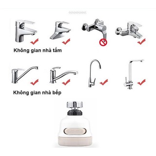 Đầu vòi nước tăng áp đa chế độ bồn rửa bát có dây nối 18cm xoay 360 độ giúp rửa sạch dễ dàng #A154