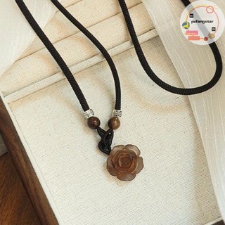 Pufangstar Phong Cách Trung Hoa Thời Trang Retro Dây Vòng Cổ Hoa Mặt Trăng Khóa An Toàn Mặt Dây Chuyền Vòng Cổ Nữ Vintage Trang Sức VN