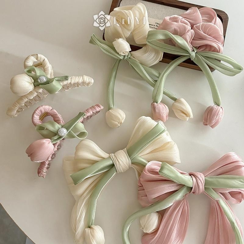 Qrhyk Thời Trang Ngọt Ngào Ruy Băng Tóc Cho Nữ Bé Gái Dễ Thương Thanh Lịch Nơ Kẹp Tóc Tinh Tế sels Phụ Kiện Tóc Quà Tặng Mới