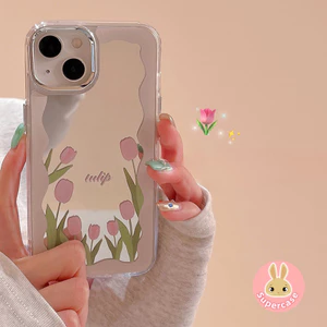 Ốp Điện Thoại Gương Tulip Cho Motorola Moto Edge 70 60 Fusion Plus 60S Pro X70 Air G100 G100S G86 G82 G77 G67 G57 Power G56 G52 G06 G Play 2023 Vỏ Mềm Cô Gái Mới