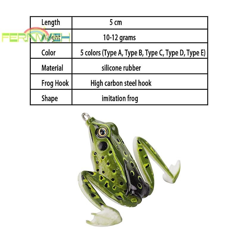 [Fernweh] 5cm 12g Thunderfrog Road Runner Mồi Câu Cá Ếch Mồi Giả Dụng Cụ Câu Cá Cho Cá Đen 5 Màu [MỚI]