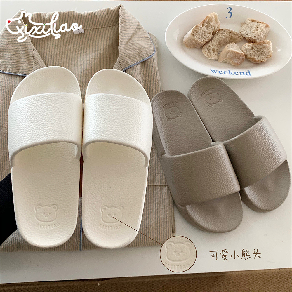 XIXITIAO Phong Cách Đơn Giản Trong Nhà Đế Mềm Thoải Mái Flip-Flops Nam Nữ Màu Trơn Giày Sandal Đế Bằng Dép