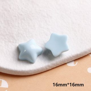 Bông tai nhựa ngôi sao năm cánh sáng bóng dễ thương 16mm Macaron, đồ trang sức DIY, Bán Buôn nữ