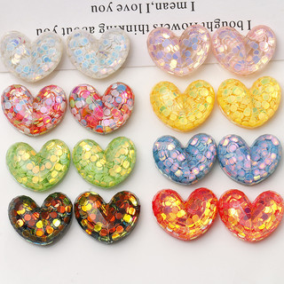 Dopamine Sequins Màu sắc ngọt ngào đa năng bông tai trái tim đào kẹp tóc nhãn dán ốp điện thoại phụ kiện DIY