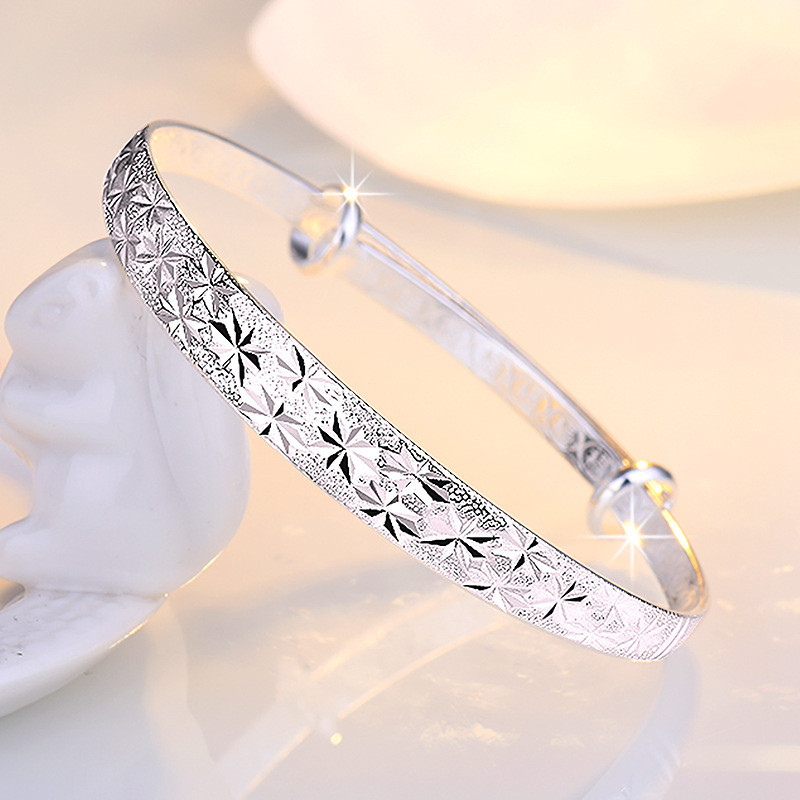 925sterling Bạc Nguyên Bản Lãng Mạn Gypsophila Ngôi Sao Lắc Tay Nữ Vòng Tay Trang Sức Thời Trang