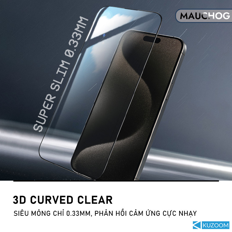Kính Cường Lực Kuzoom Trong Suốt Chống Trầy Xước Cho Điện Thoại iPhone 17 Pro Max 16 15 14 13 12